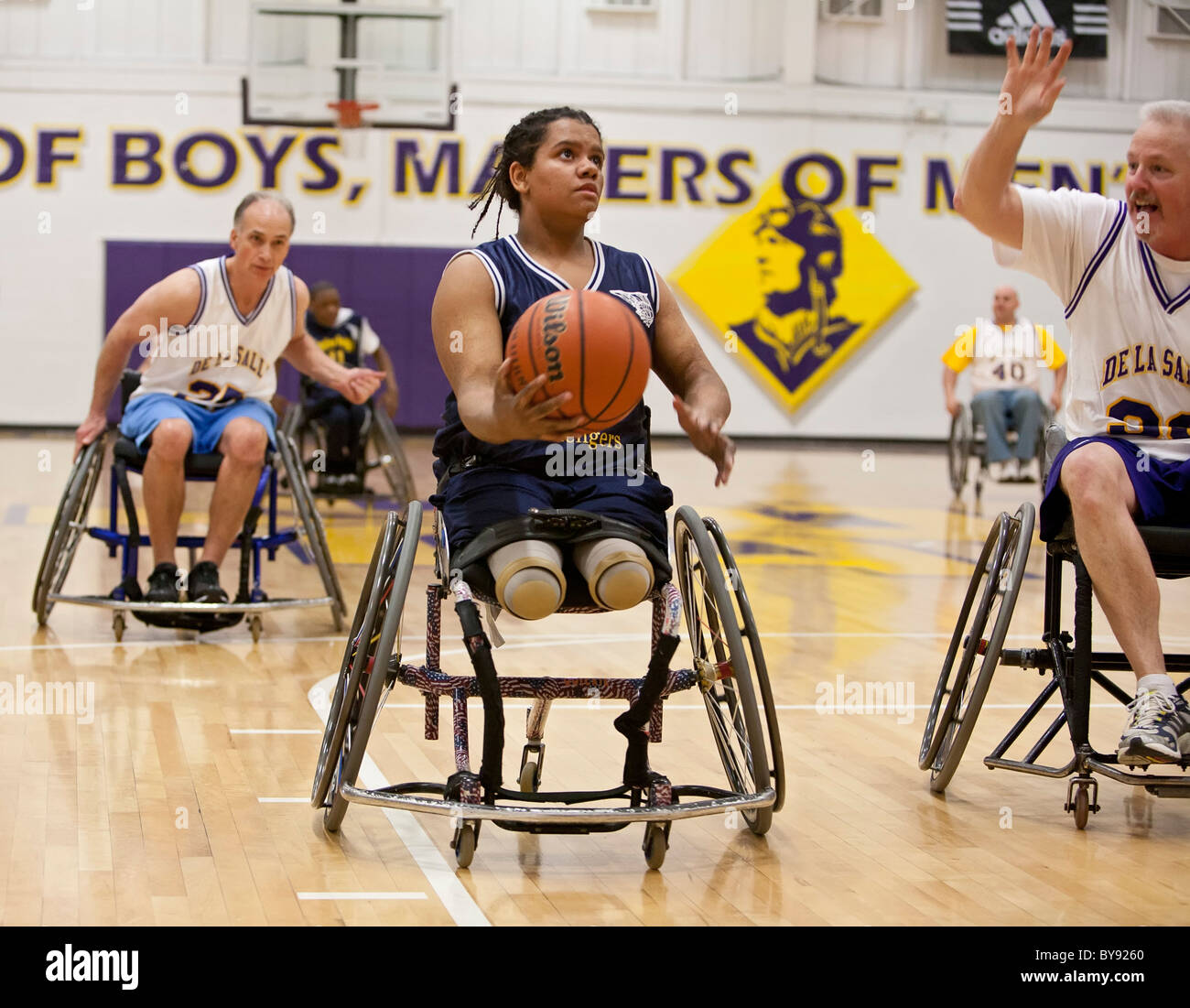 Rollstuhl-Basketball Stockfoto
