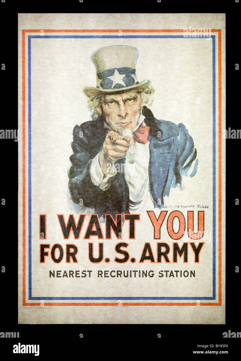 J.M. Flaggs 1917 Plakat - Uncle Sam "Ich will Sie für die US-Armee" Plakat - USA Stockfoto