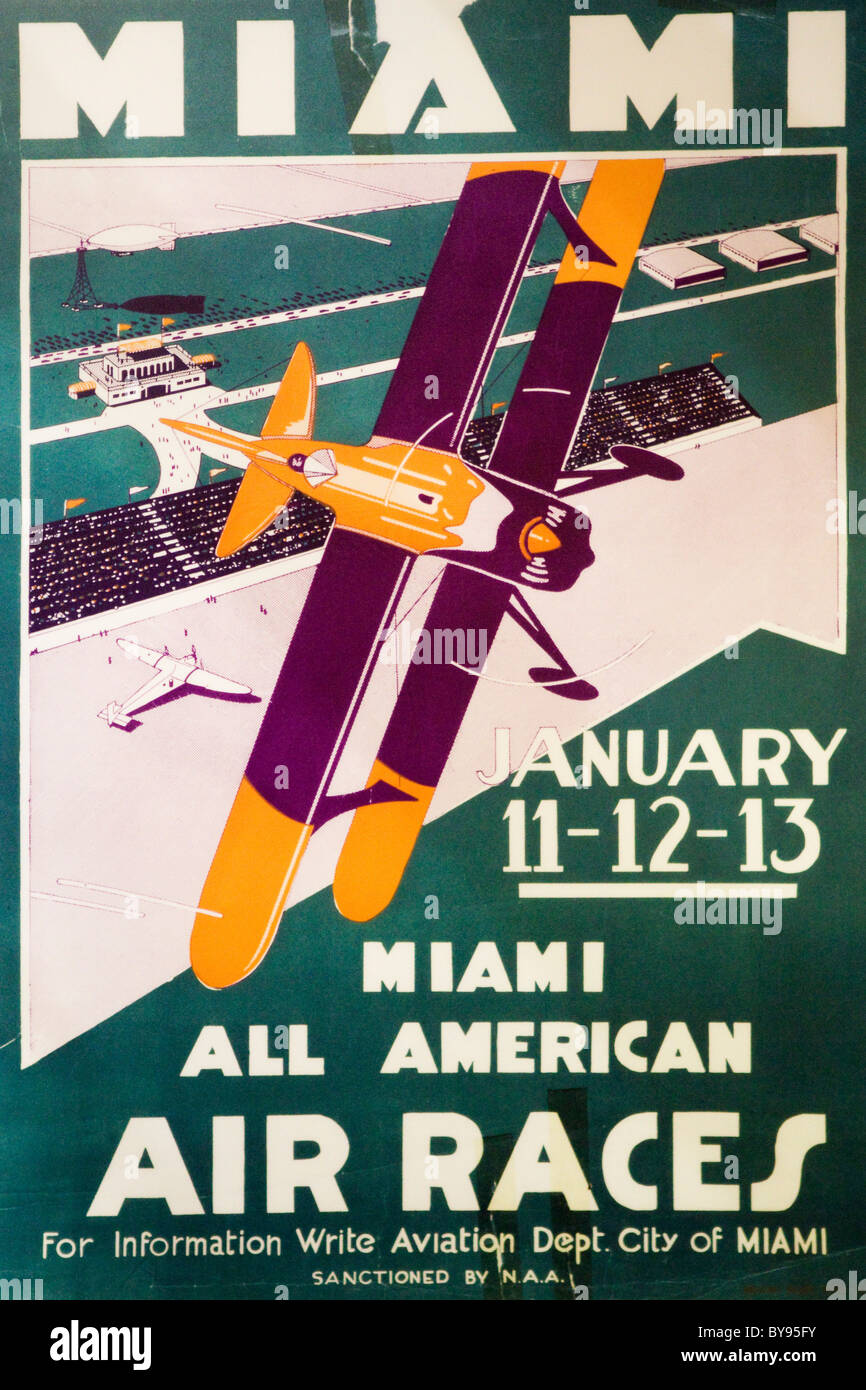 Antike Anfang des 20. Jahrhunderts Luftrennen Plakat - USA Stockfoto