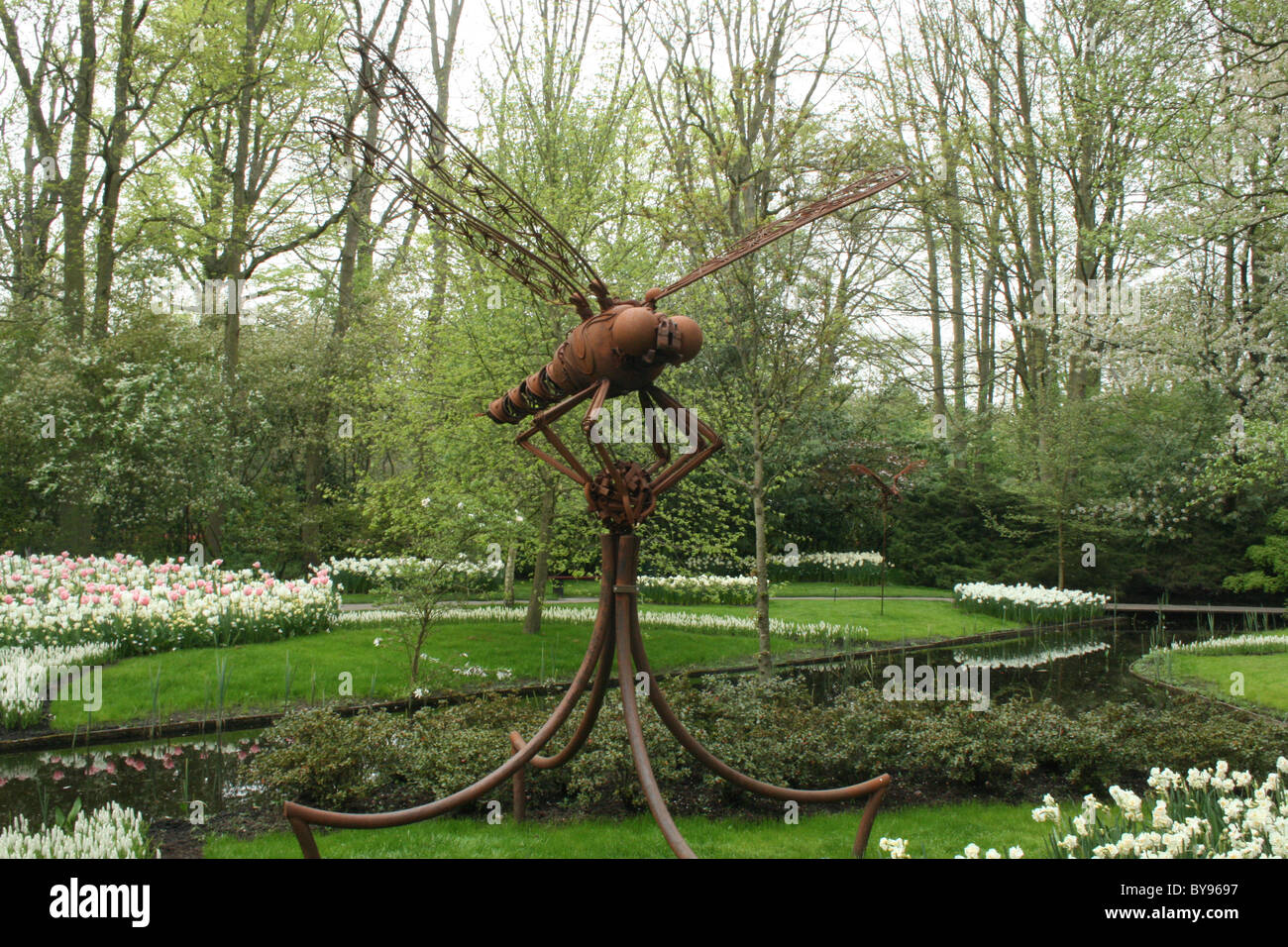 Tulpen riesige Insekten Skulptur Keukenoff Niederlande Stockfoto