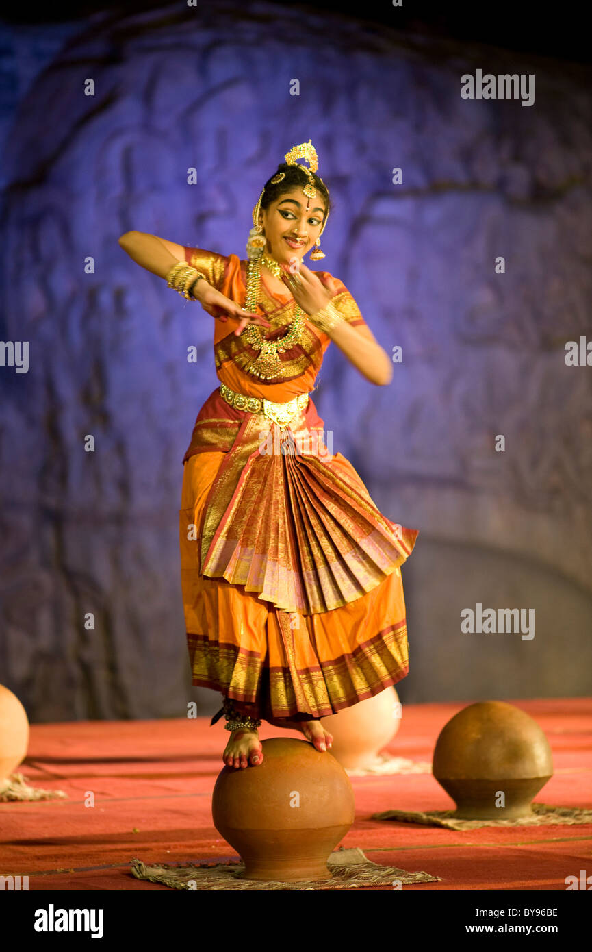 Mamallapuram-Tanz-Festival 2011.  Einen Monat lang Feier von klassische Musik und Tanz aus allen Teilen von Indien. Stockfoto