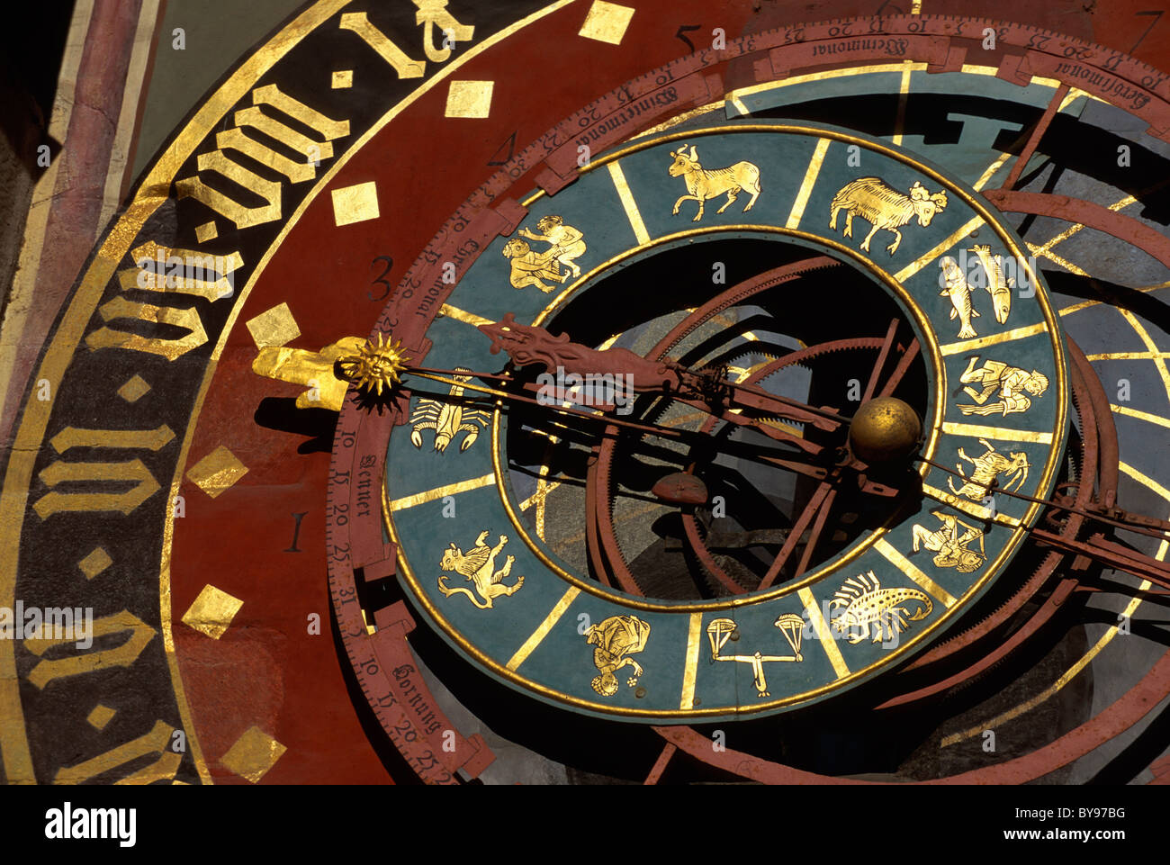 Astronomische Uhr, Zytgloggeturm, Bern, Schweiz, Weltkulturerbe Stockfoto