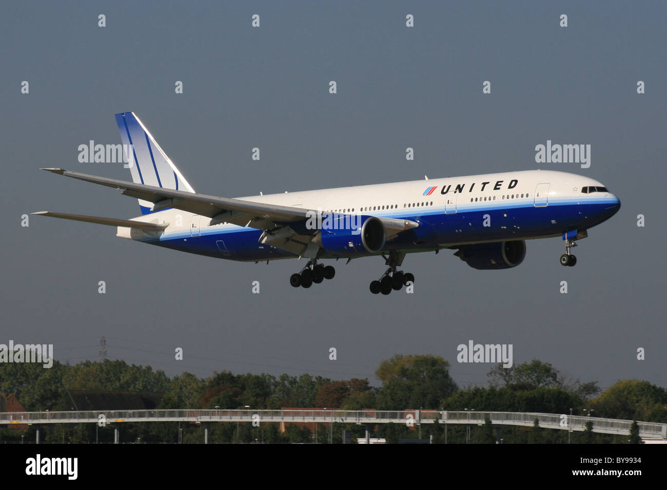 BOEING777 DER UNITED USA Stockfoto