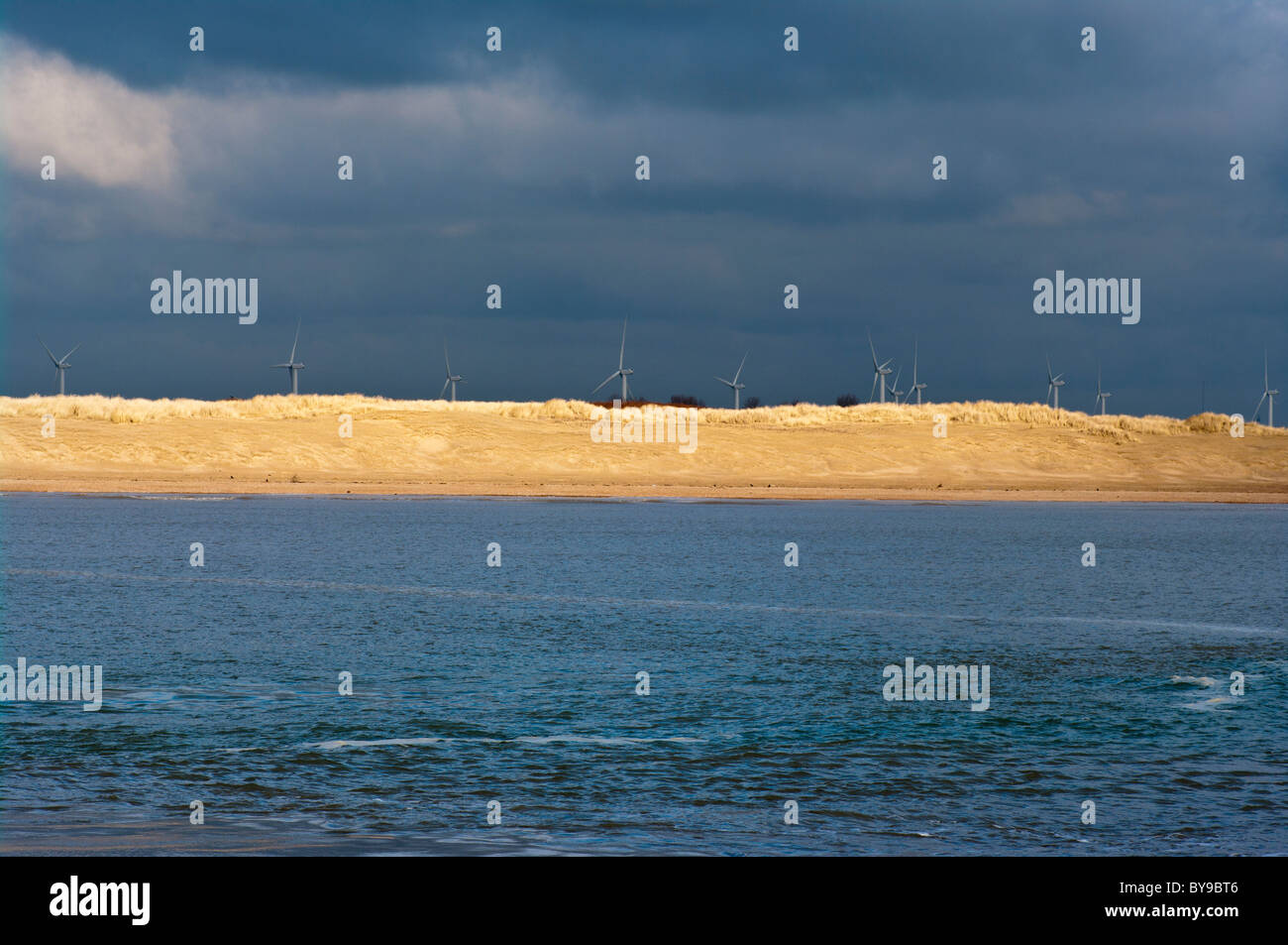 Camber Sands Dünen an einem stürmischen Tag East Sussex England Stockfoto