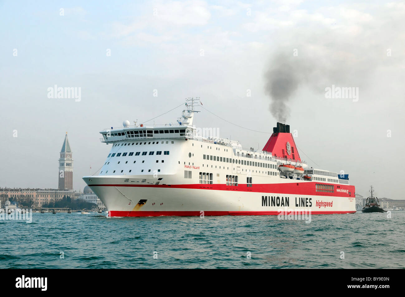 Minoan Lines Fähre Ankunft im Hafen von Venedig aus Kreta, Region Venetien, Italien, Europa Stockfoto