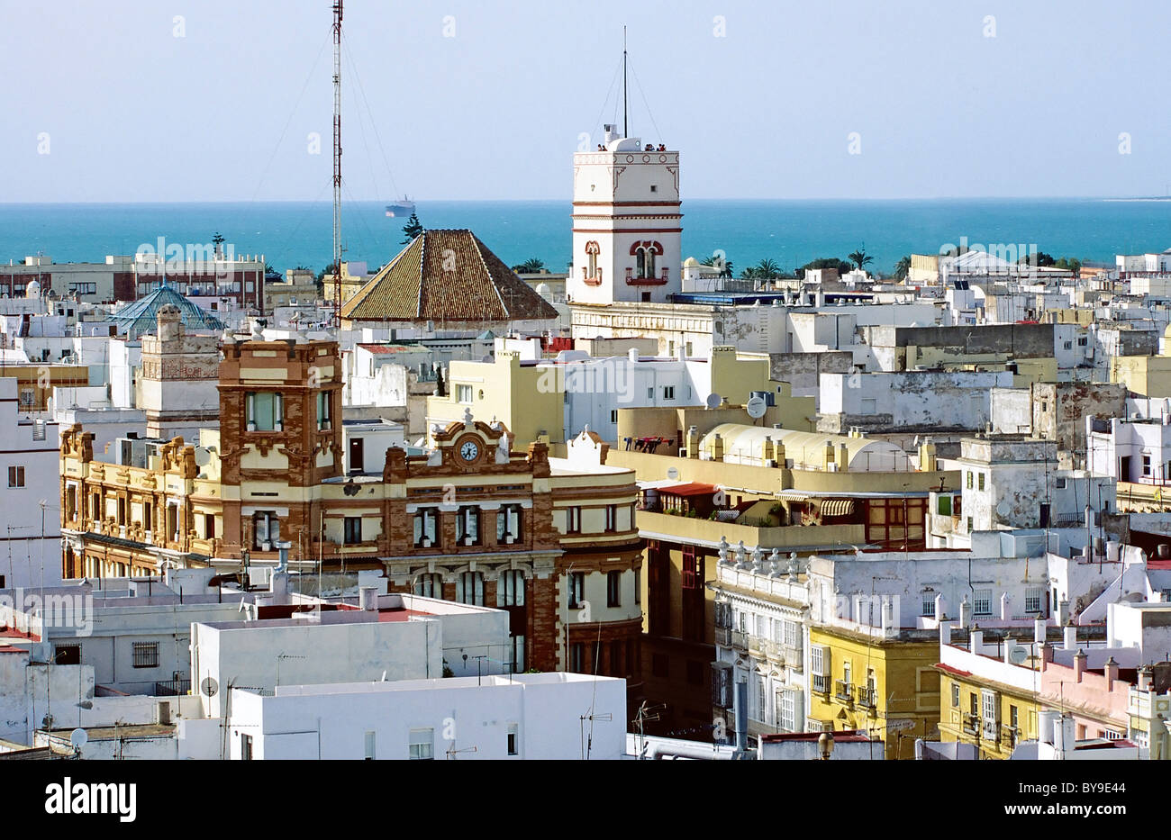 Historisches Viertel mit Torre Tavira, Cádiz, Costa De La Luz, Andalusien, Spanien, Europa Stockfoto
