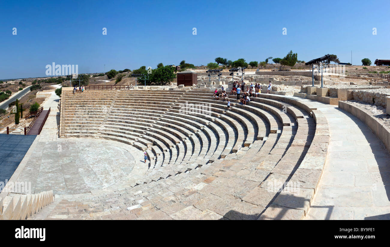 Ruinen von Kourion, Ausgrabungsstätte des antiken Kourion Graeco-römischen Amphitheater, Odeon, Heiligtum des Apollo Hylates Stockfoto