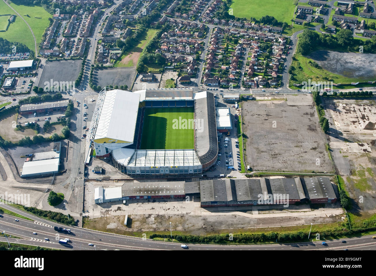 Ariel Schuss zeigen Elland Road Stadion Heimat von Leeds United Stockfoto