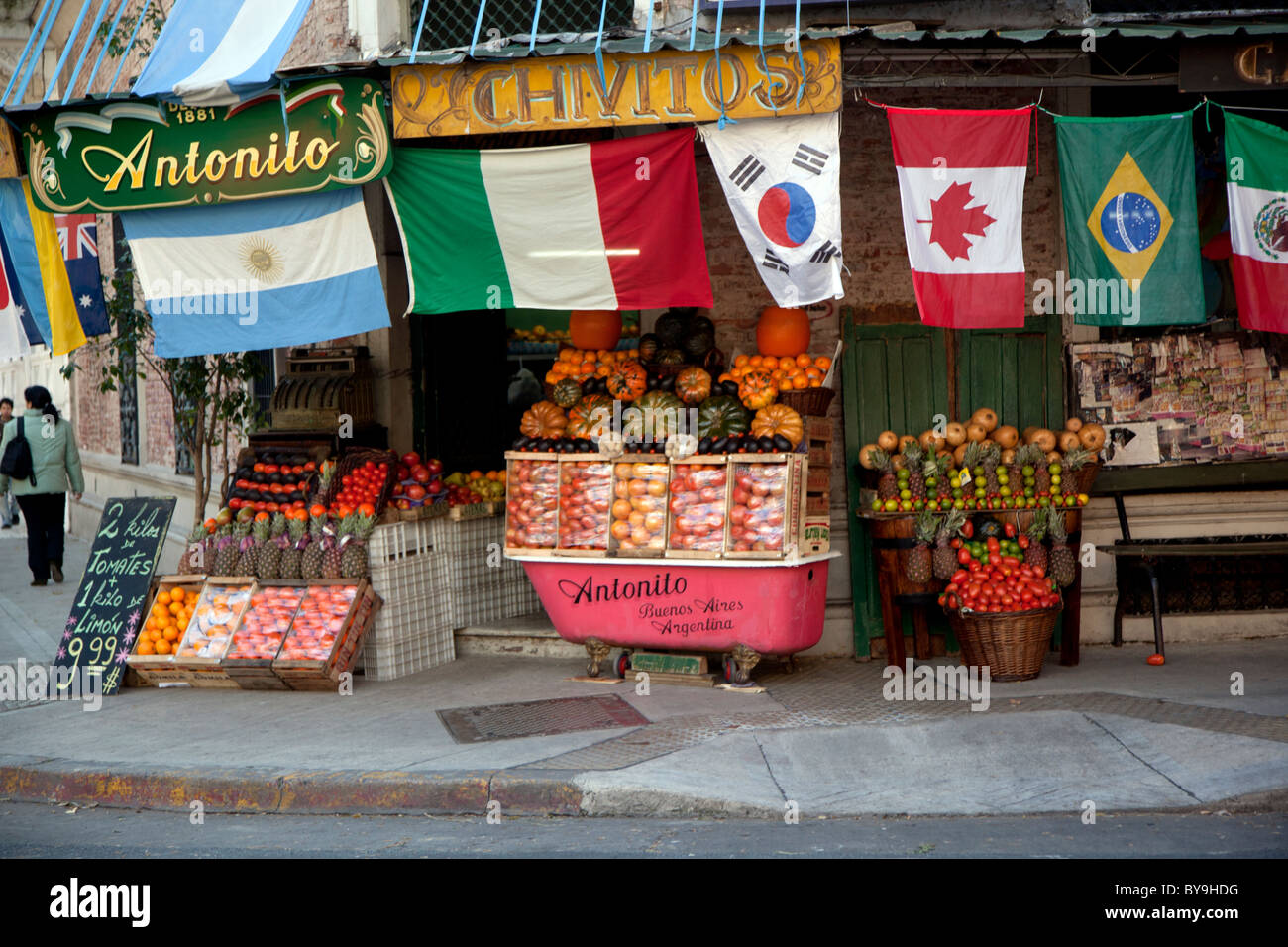 Die Straßen von Palermo Viejo oder Palermo Soho, einem trendigen Viertel von Buenos Aires, Argentinien. Stockfoto