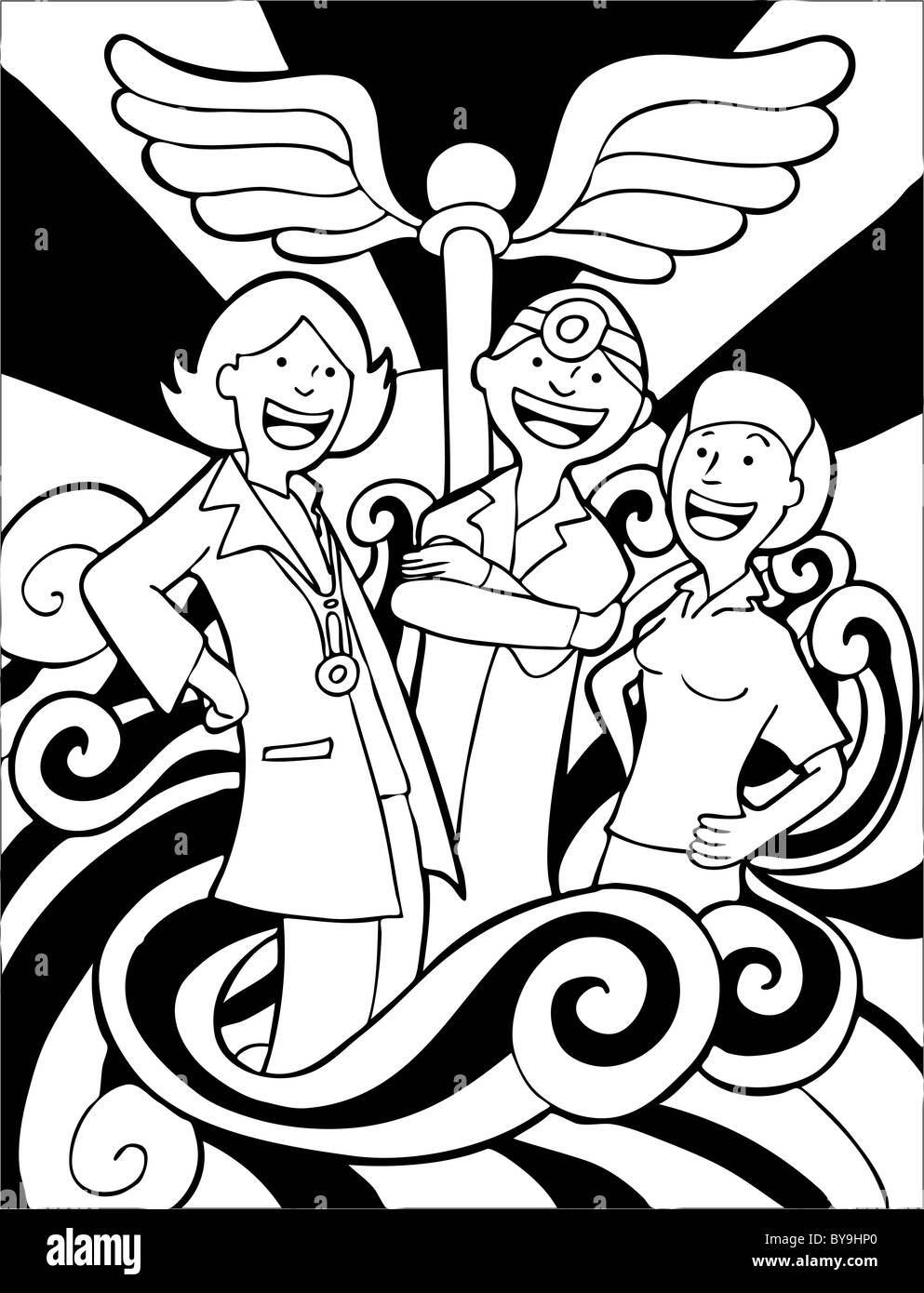 Ein Team von Gesundheitsexperten. Stockfoto