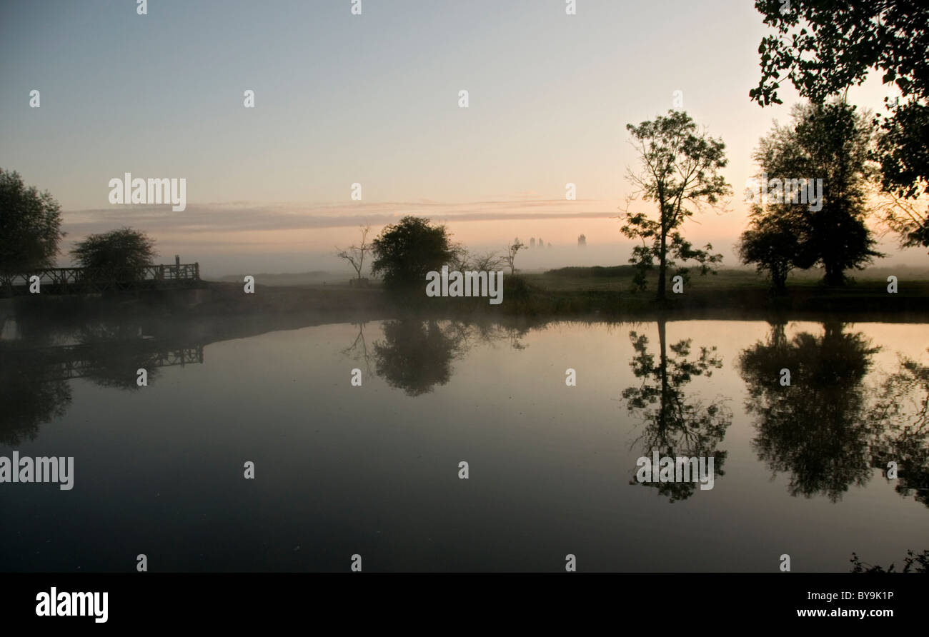 Dämmerung, Sonnenaufgang, Port Wiese, Oxford, UK Stockfoto