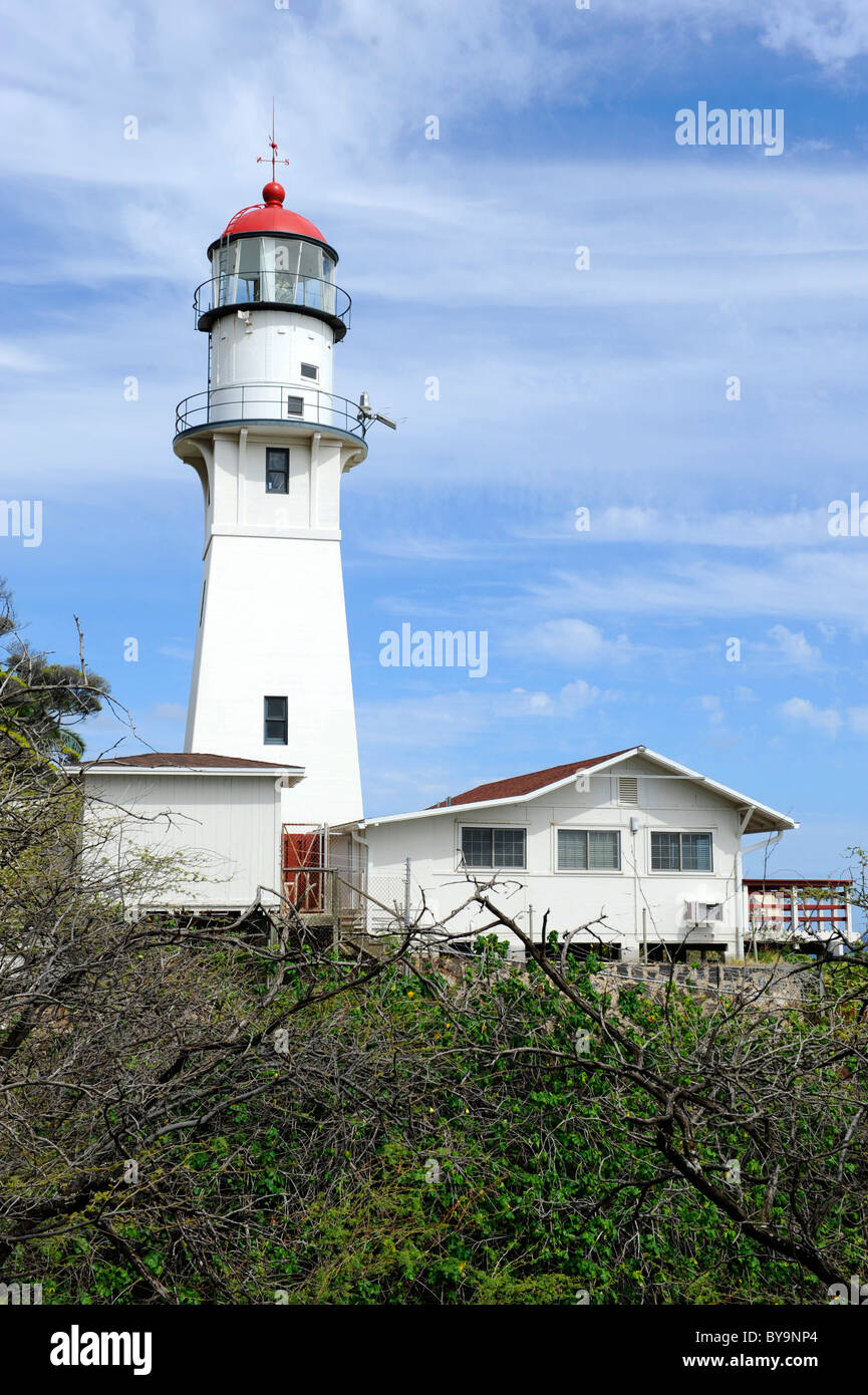 Diamond Head Lighthouse Honolulu Hawaii Pacific Ocean Oahu Stockfoto
