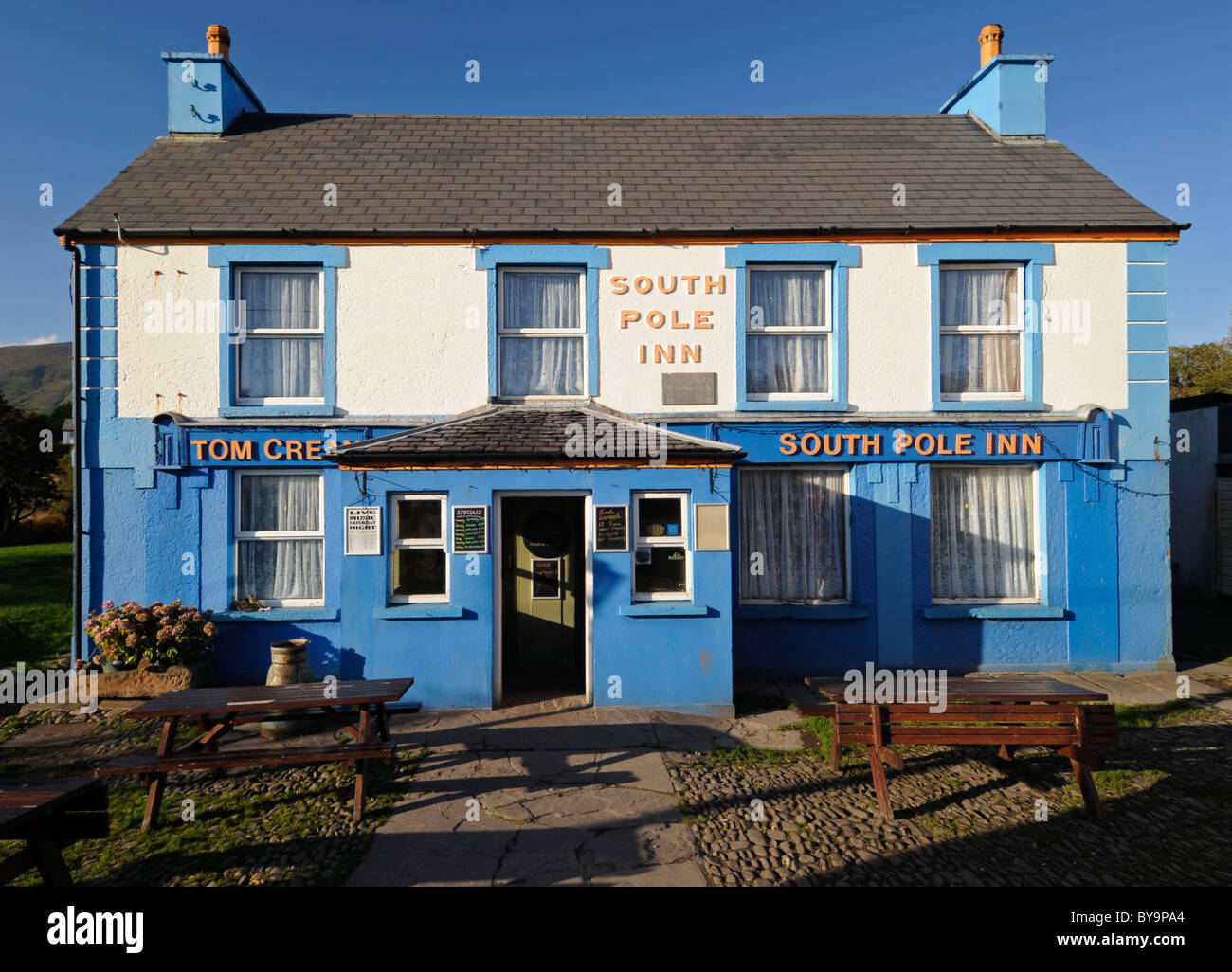 Tom Crean Pub, der berühmte Antarktis Entdecker Südpol Inn, Anascaul, Dingle Halbinsel, Grafschaft Co Kerry, Irland Stockfoto