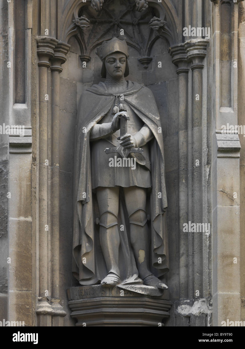 Canterbury Kent England Canterbury Kathedrale außen Statue Stockfoto