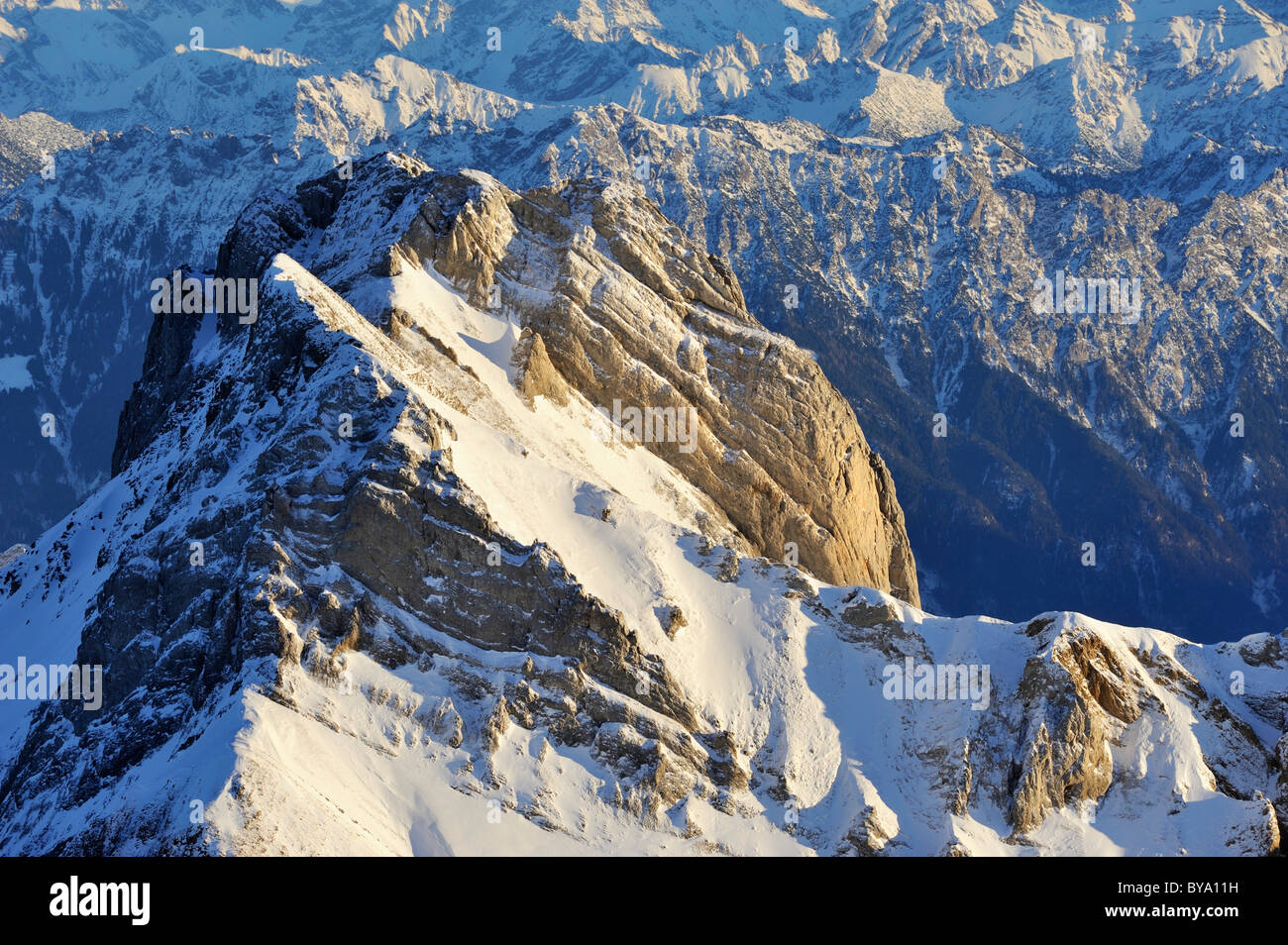 Altmann-Berg, 2436m zweite höchsten Berg im Alpstein-massiv, Kanton Appenzell Innerrhoden, Schweiz, Europa Stockfoto