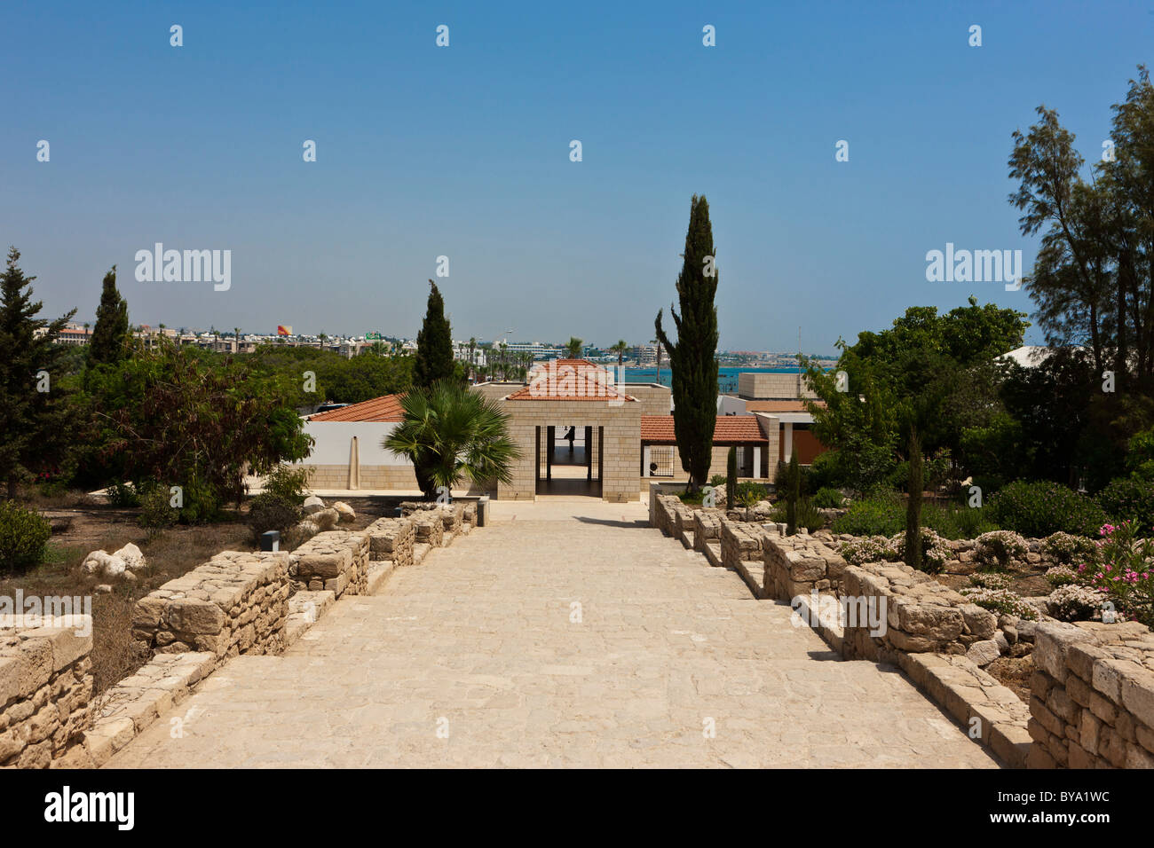 Eingang zur Ausgrabungsstätte in Paphos, UNESCO-Weltkulturerbe, Kato Paphos Resort, Paphos, Südzypern Stockfoto