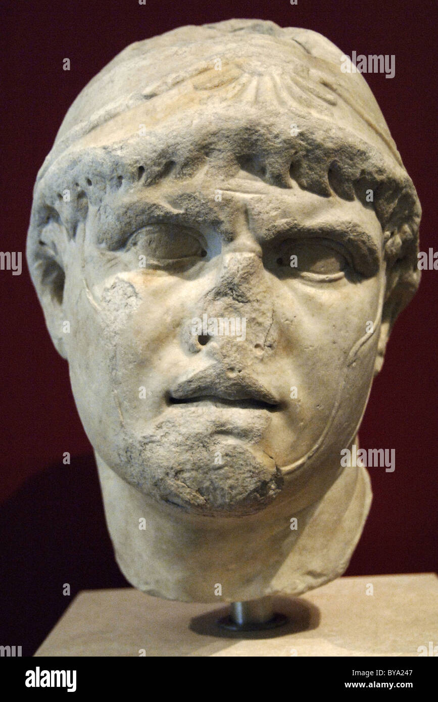 Philip V (238-179 v. Chr.). König von Makedonien von 221 179 v. Chr. Büste. Lunense Marmor. Römische Kopie aus der Epoche des Kaisers Hadrian (117-138) Stockfoto