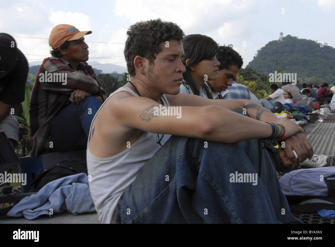 Sin Nombre Jahr: 2009 Mexiko/USA Regie: Cary Fukunaga Gerardo Taracena, Édgar Flores, Paulina Gaitan Stockfoto