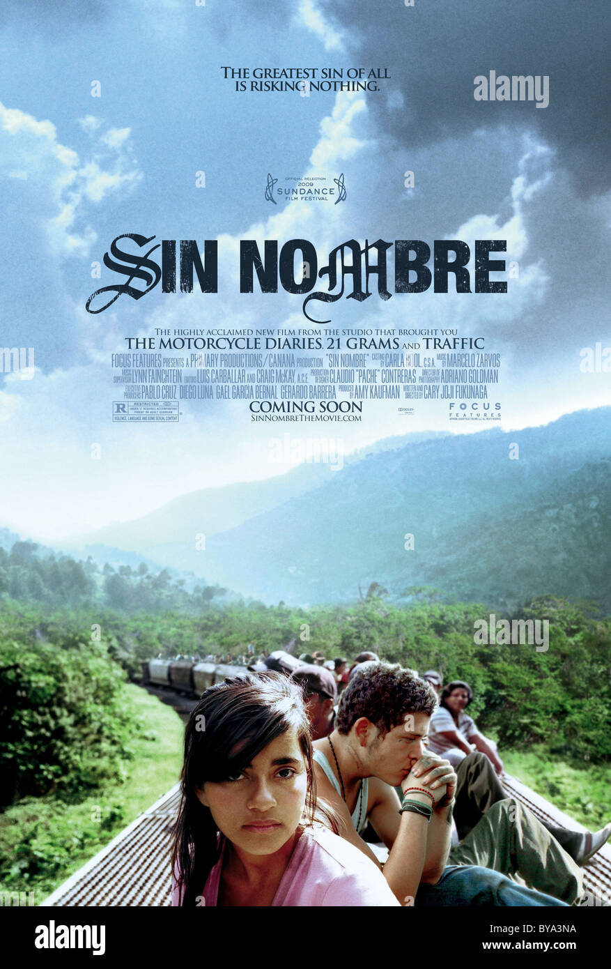Sin Nombre Jahr: 2009 Mexiko/USA Regie: Cary Fukunaga Paulina Gaitan, Édgar Flores Filmplakat (USA) Stockfoto