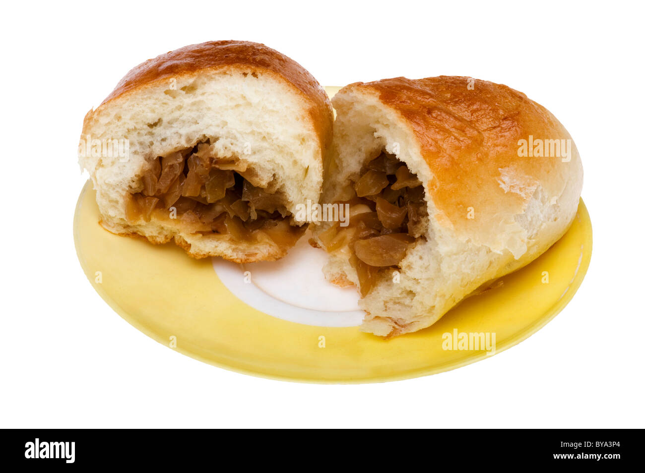 Objekt auf weiß - Essen-Pastetchen mit Kohl Stockfoto