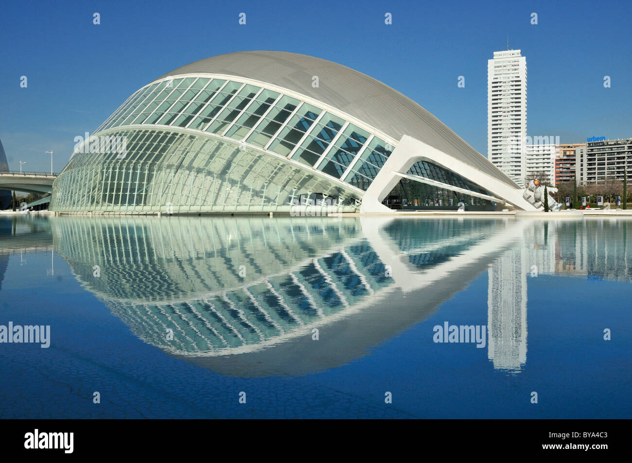 Hemisferic, Imax-Kino und Planetarium, Ciudad de Las Artes y Las Ciencias, die Stadt der Künste und Wissenschaften, entworfen von Spanisch Stockfoto
