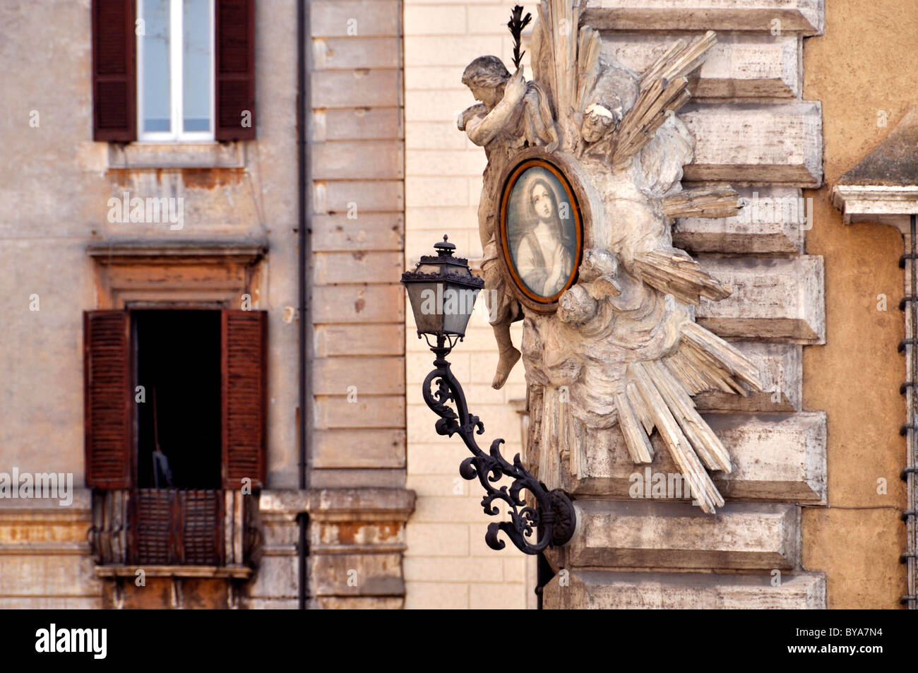 Barockmalerei von Mary, Via dei Coronari, Rom, Latium, Italien, Europa Stockfoto