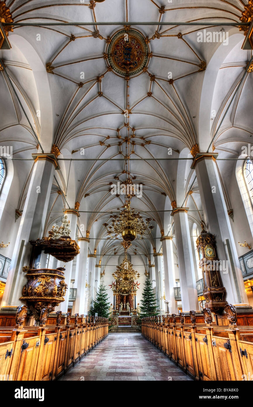 Kirche von Trinitatis, Interieur, Kopenhagen, Dänemark, Europa Stockfoto