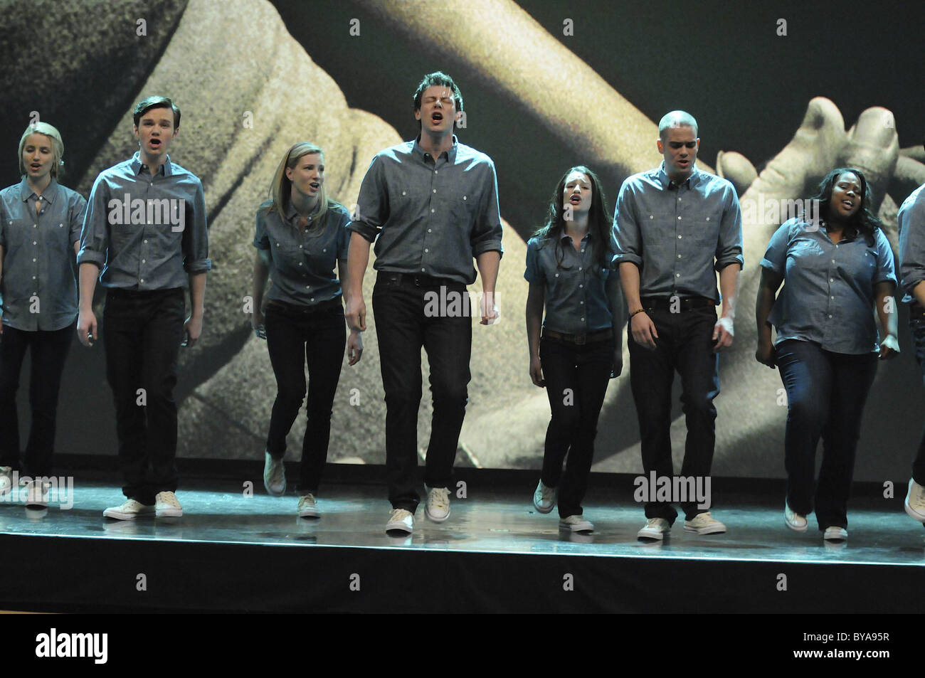 TV-Serie Glee 2009-??? -USA 2010-Staffel 1, Folge 18 Laryngitis Regisseur Alfonso Gomez-bietet Dianna Agron, Chris Colfer, Stockfoto