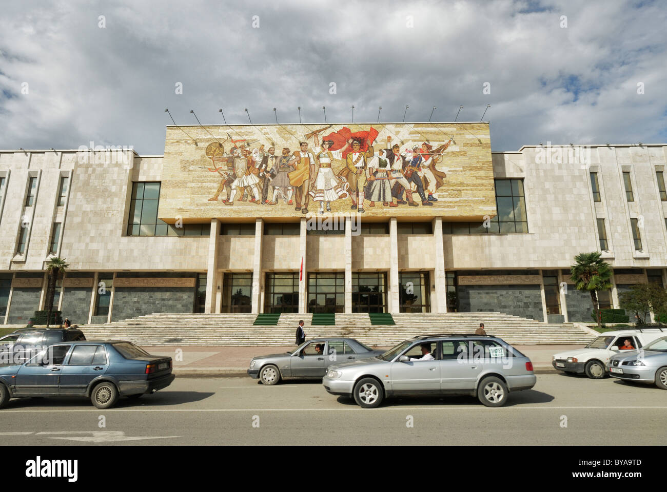 Das nationale historische Museum von Albanien, Skanderbeg-Platz, Tirana, Albanien Stockfoto
