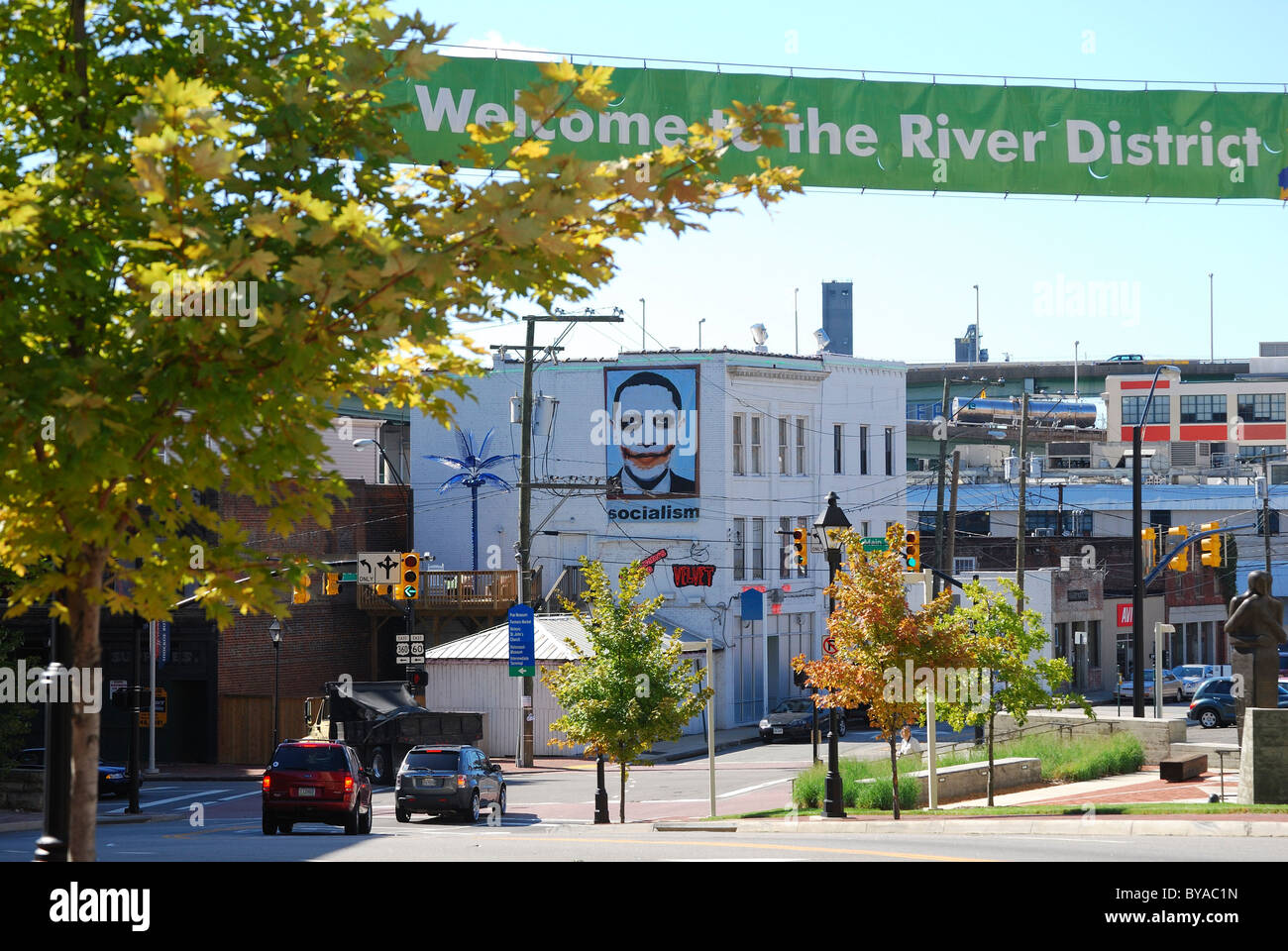 Präsident Obama als "The Joker"--Club Velvet, Downtown Richmond, VA. Stockfoto