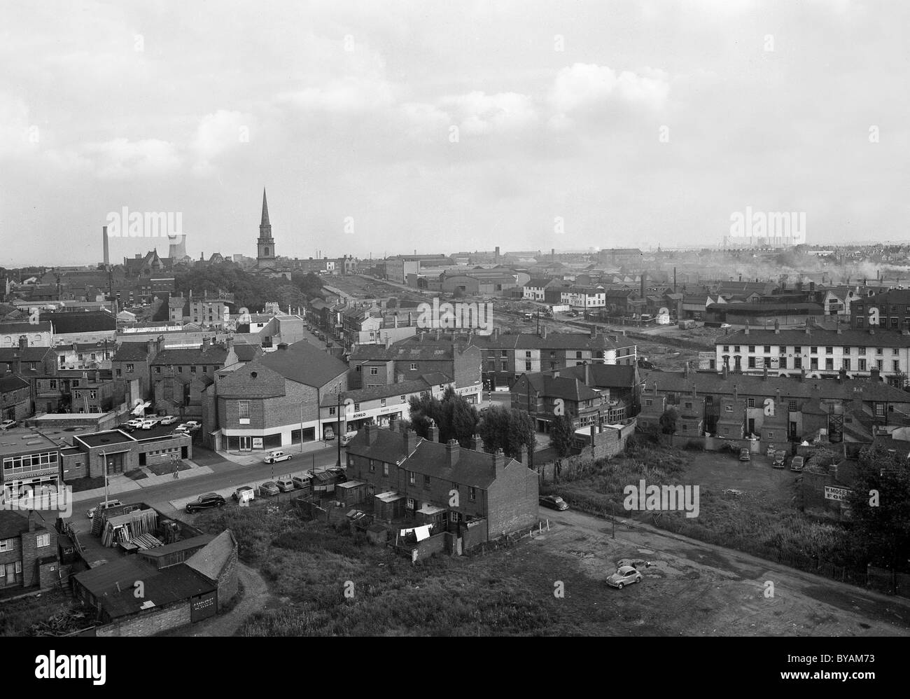 Ansicht von Wolverhampton von Brickklin Straße Wohnungen 1961 Stockfoto