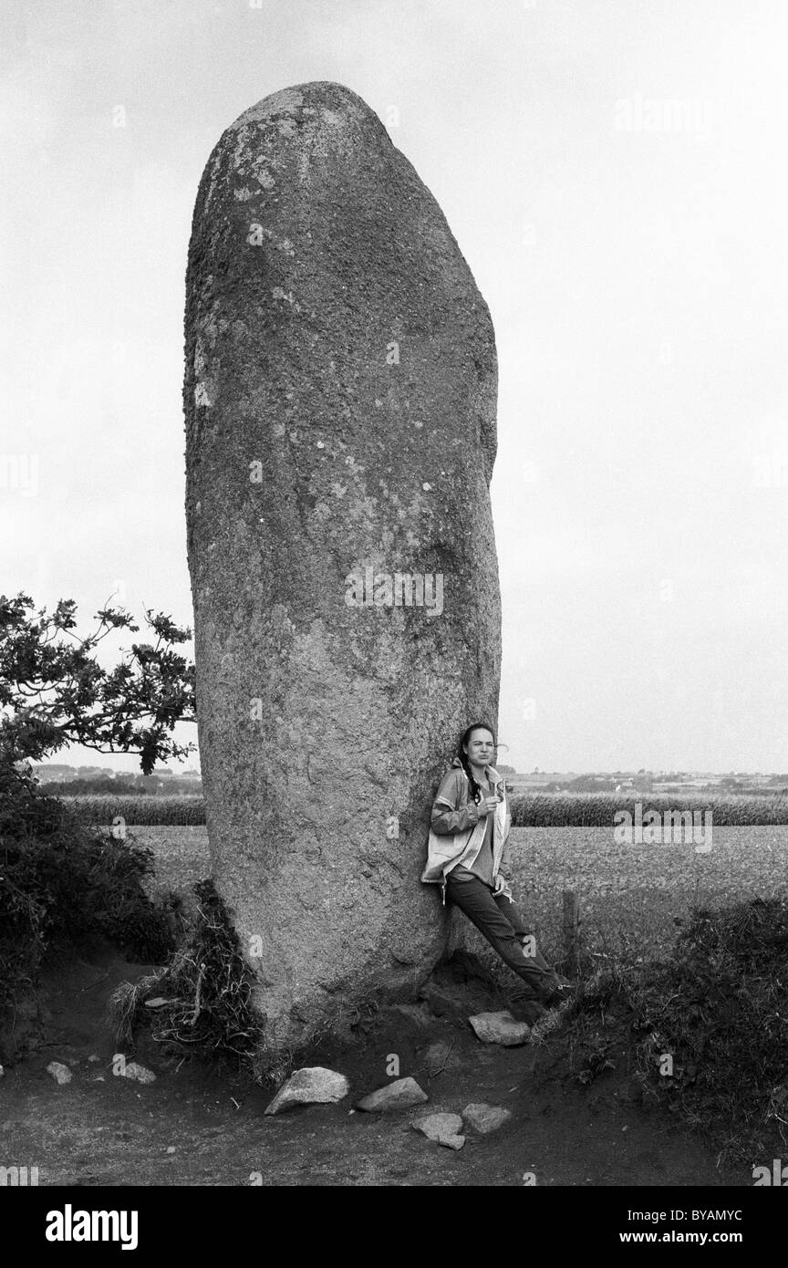 Menhir Bretagne Bretagne Frankreich, standing stones Stockfoto