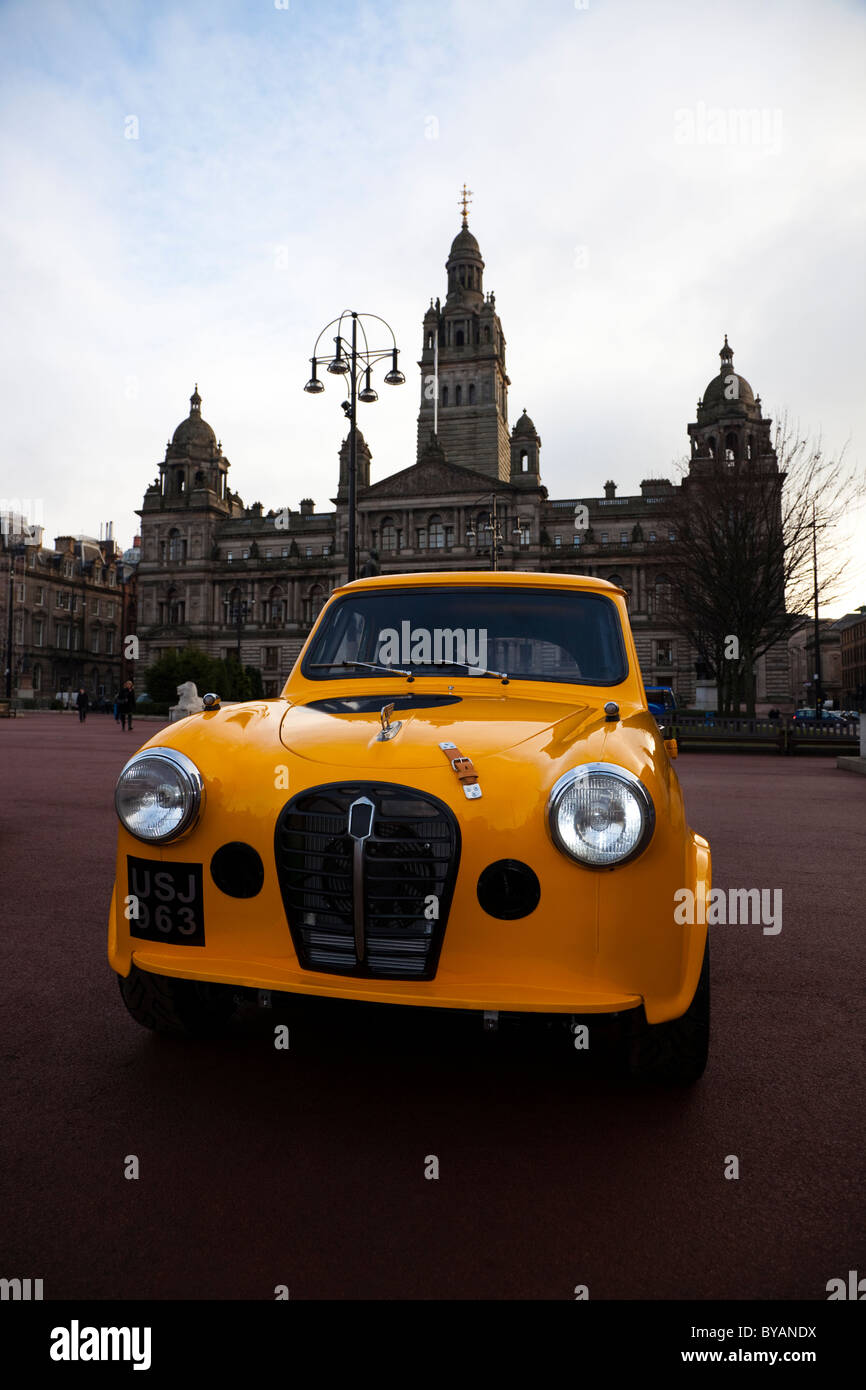 Angepasste Austin A30 Limousine Motor Car, George Square, Glasgow, Schottland geparkt Stockfoto