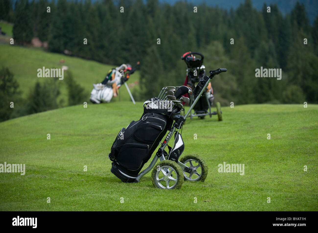 Golf Bag Caddy Auf Dem Gr n Stockfotografie Alamy golf-bag-caddy-auf-dem-gr-n-stockfotografie-alamy