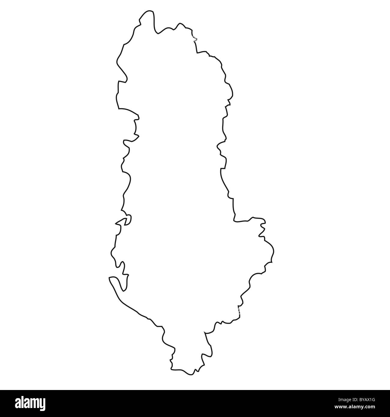 Gliederung, Karte von Albanien Stockfoto