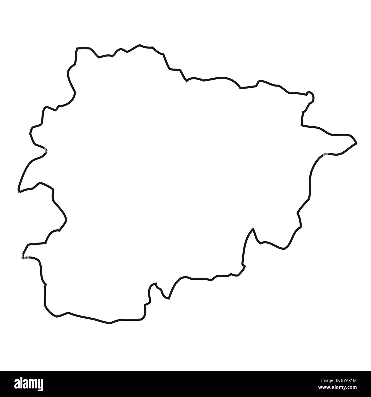 Gliederung, Karte von Andorra Stockfoto