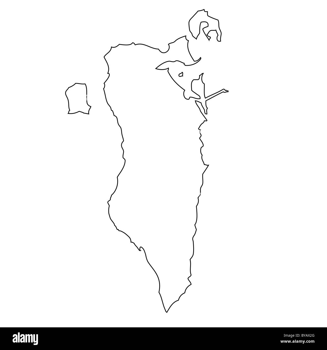 Gliederung, Karte von Bahrain Stockfoto