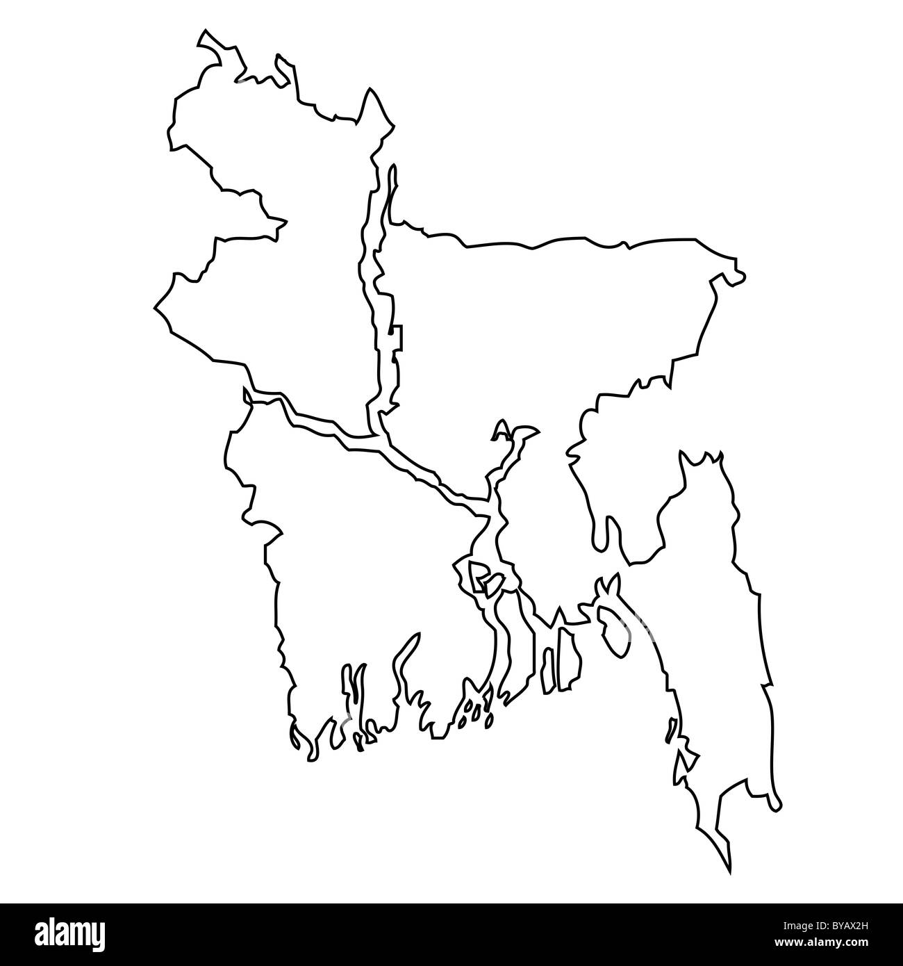 Gliederung, Karte von Bangladesch Stockfoto