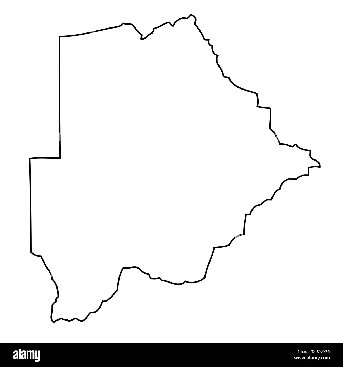 Gliederung, Karte von Botswana Stockfoto