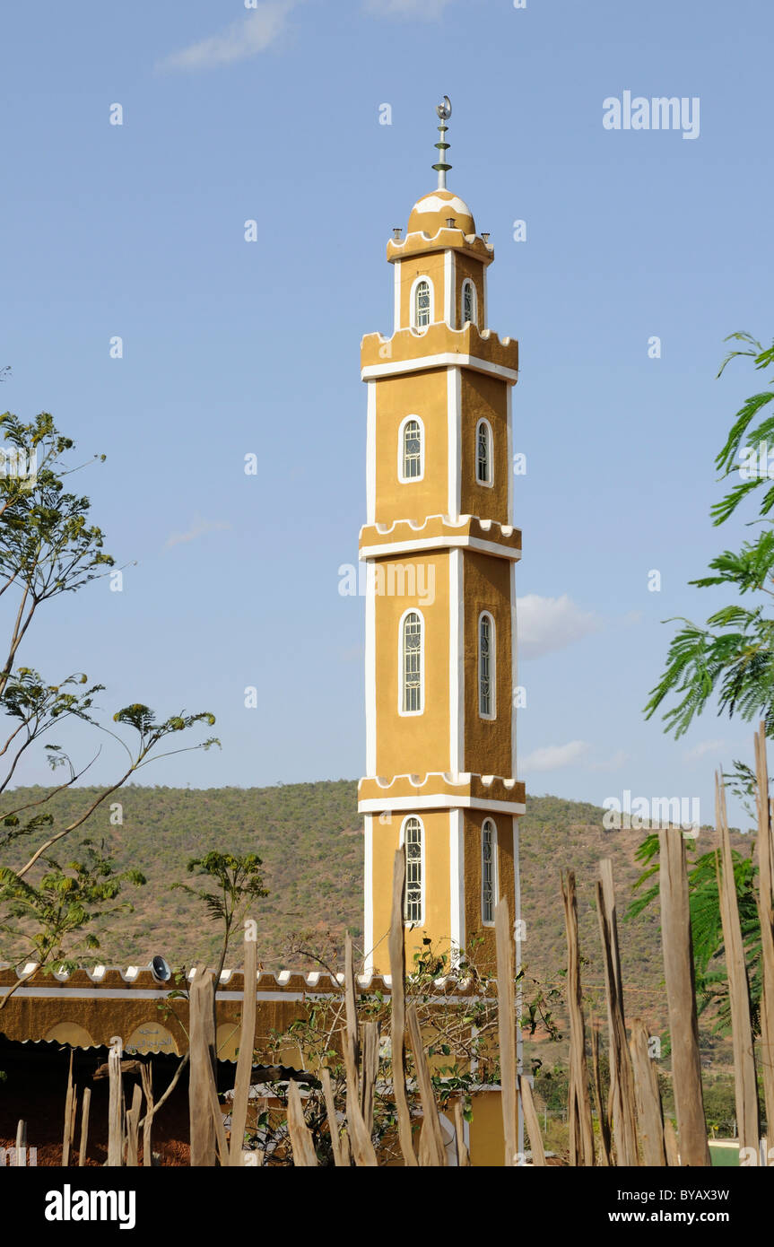 Moschee und Minarett der Yabello, Südliches Äthiopien, Afrika Stockfoto