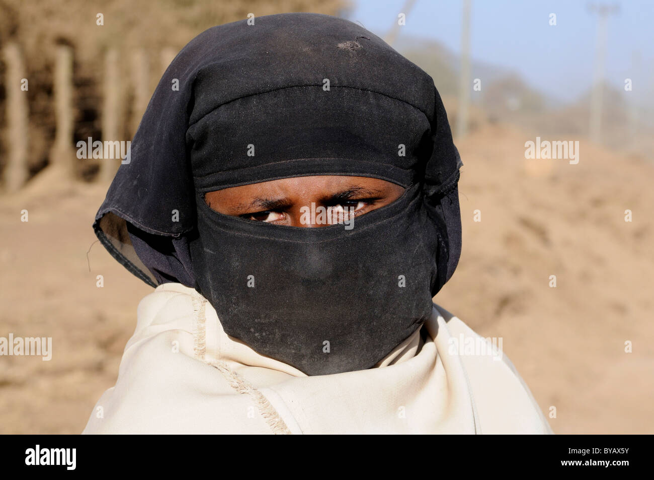 Verschleierte Muslimin aus dem Ogaden, Äthiopien, Afrika Stockfoto