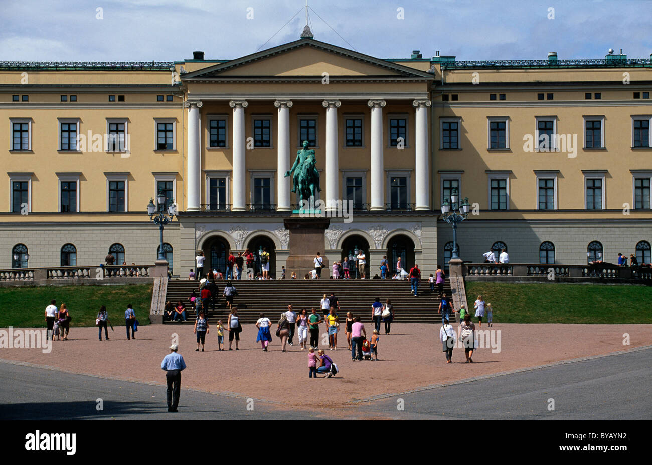 Det königlichen Slott - Burg, Oslo, Norwegen Stockfoto