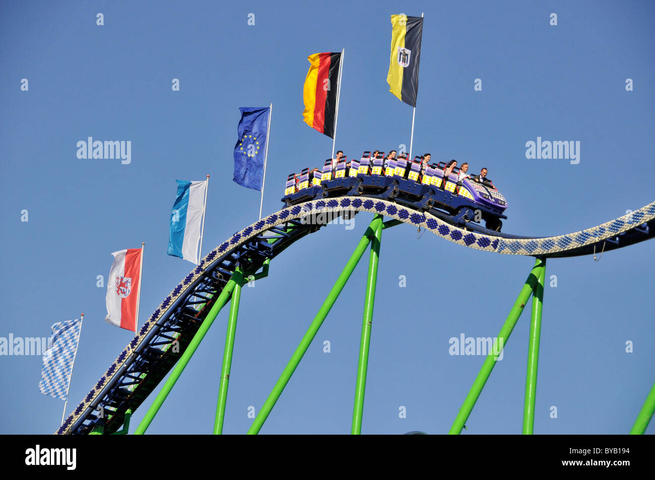 Alpina-Bahn Achterbahn, Oktoberfest, Messe, München, Bayern, Deutschland, Europa Stockfoto