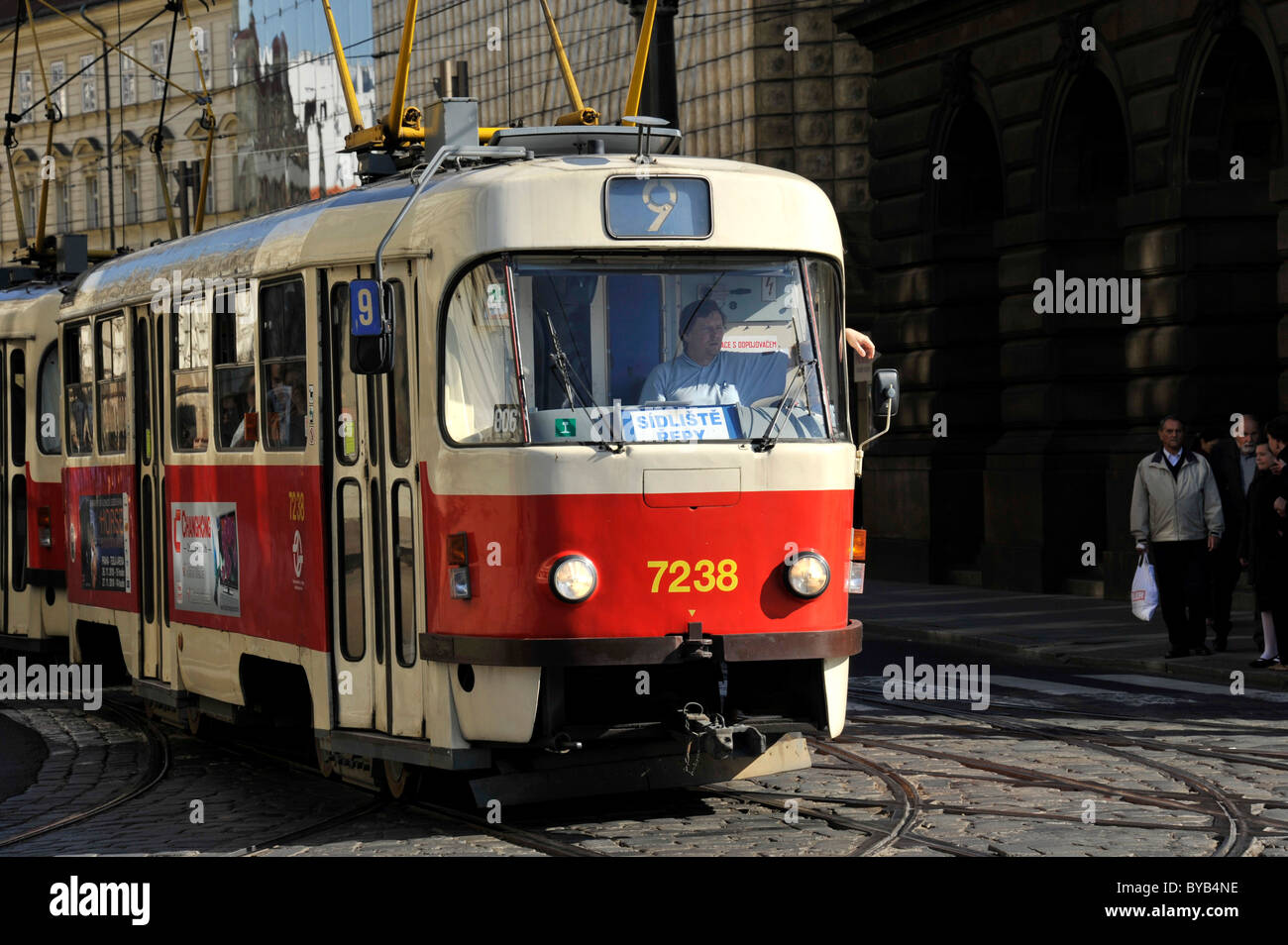 Straßenbahn, Prag, Böhmen, Tschechische Republik, Europa Stockfoto