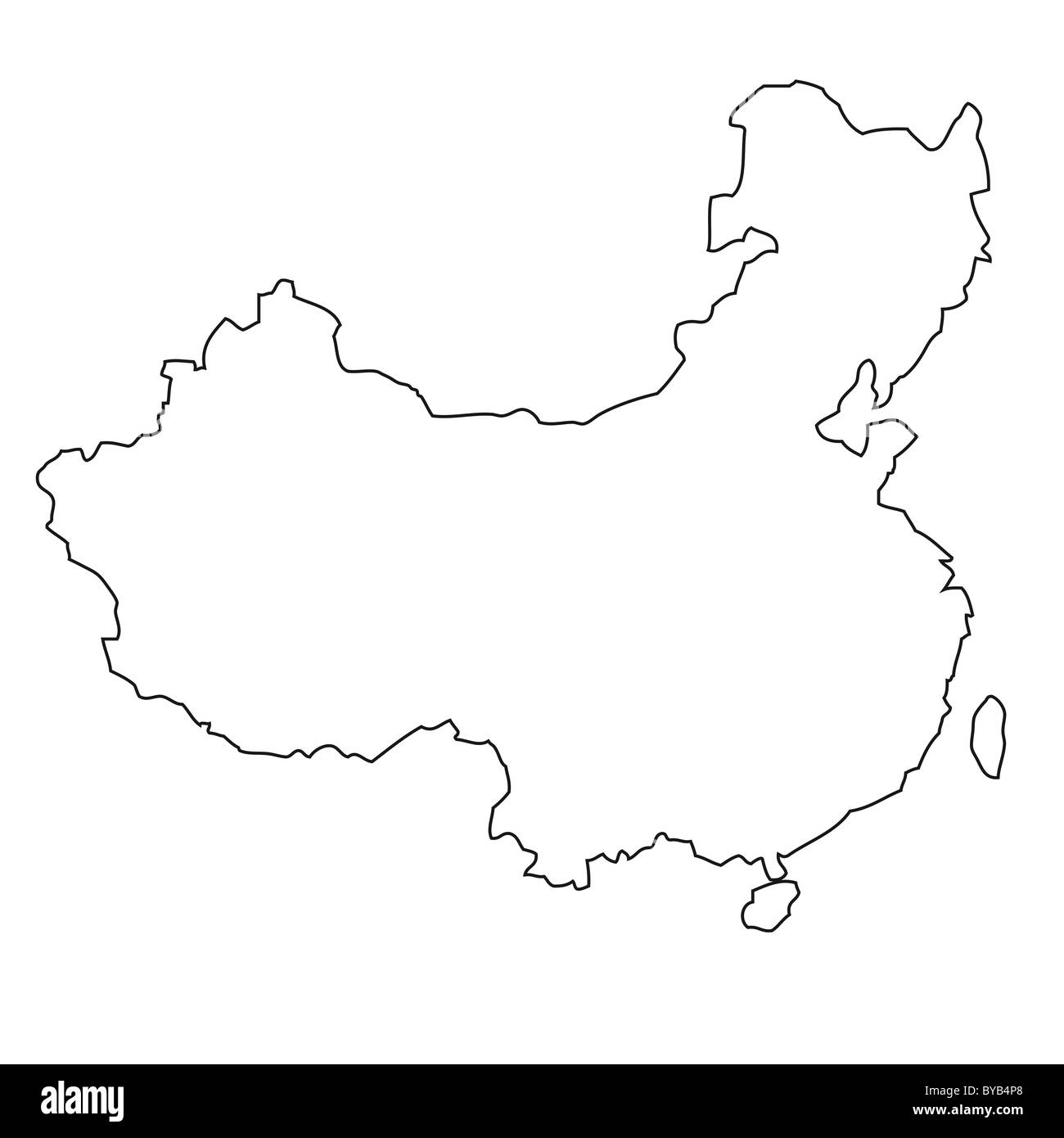 Gliederung, Karte von China Stockfoto