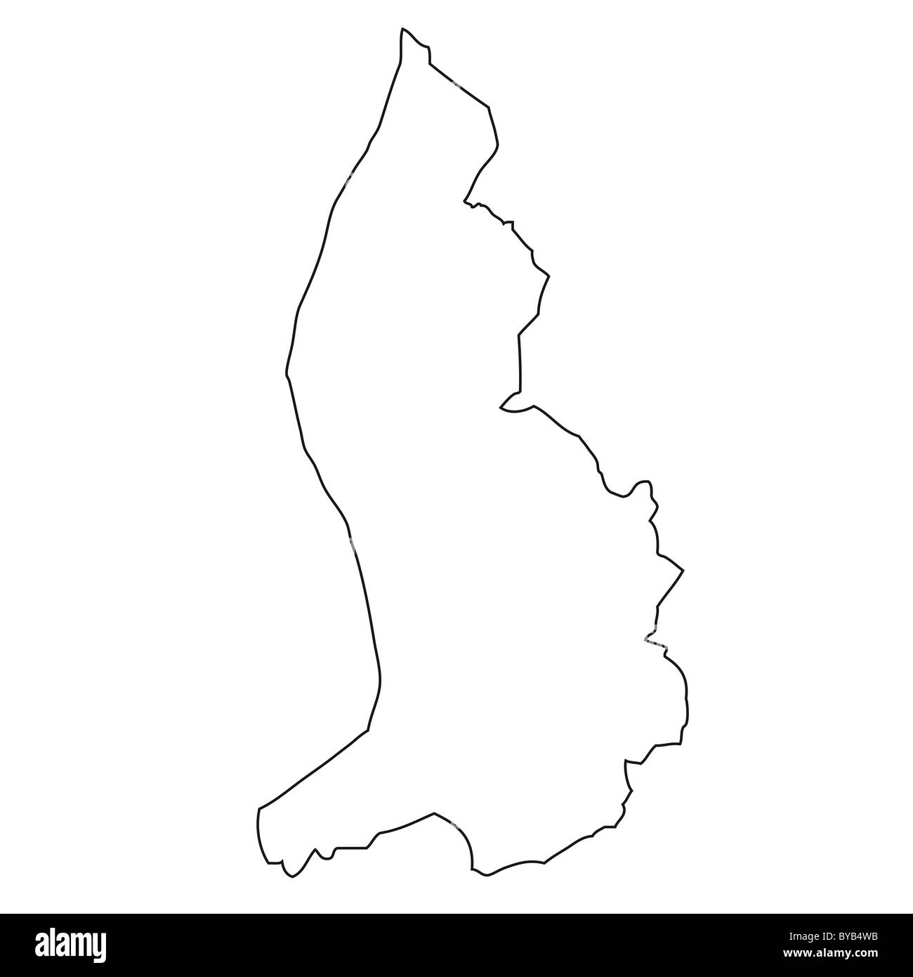 Gliederung, Karte von Liechtenstein Stockfoto