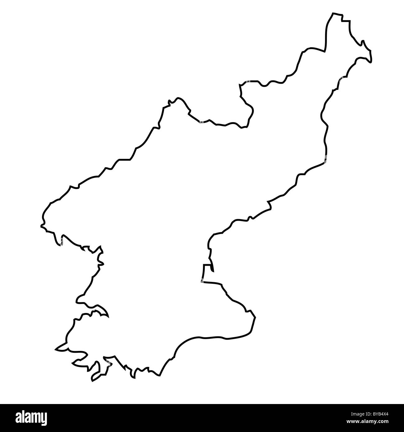 Gliederung, Karte von Nordkorea Stockfoto