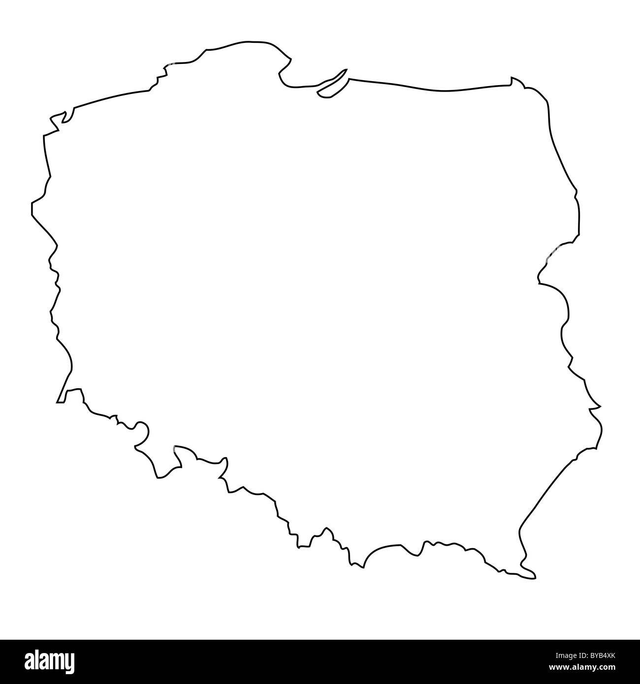 Gliederung, Karte von Polen Stockfoto Gliederung, Karte von Polen Stockfoto