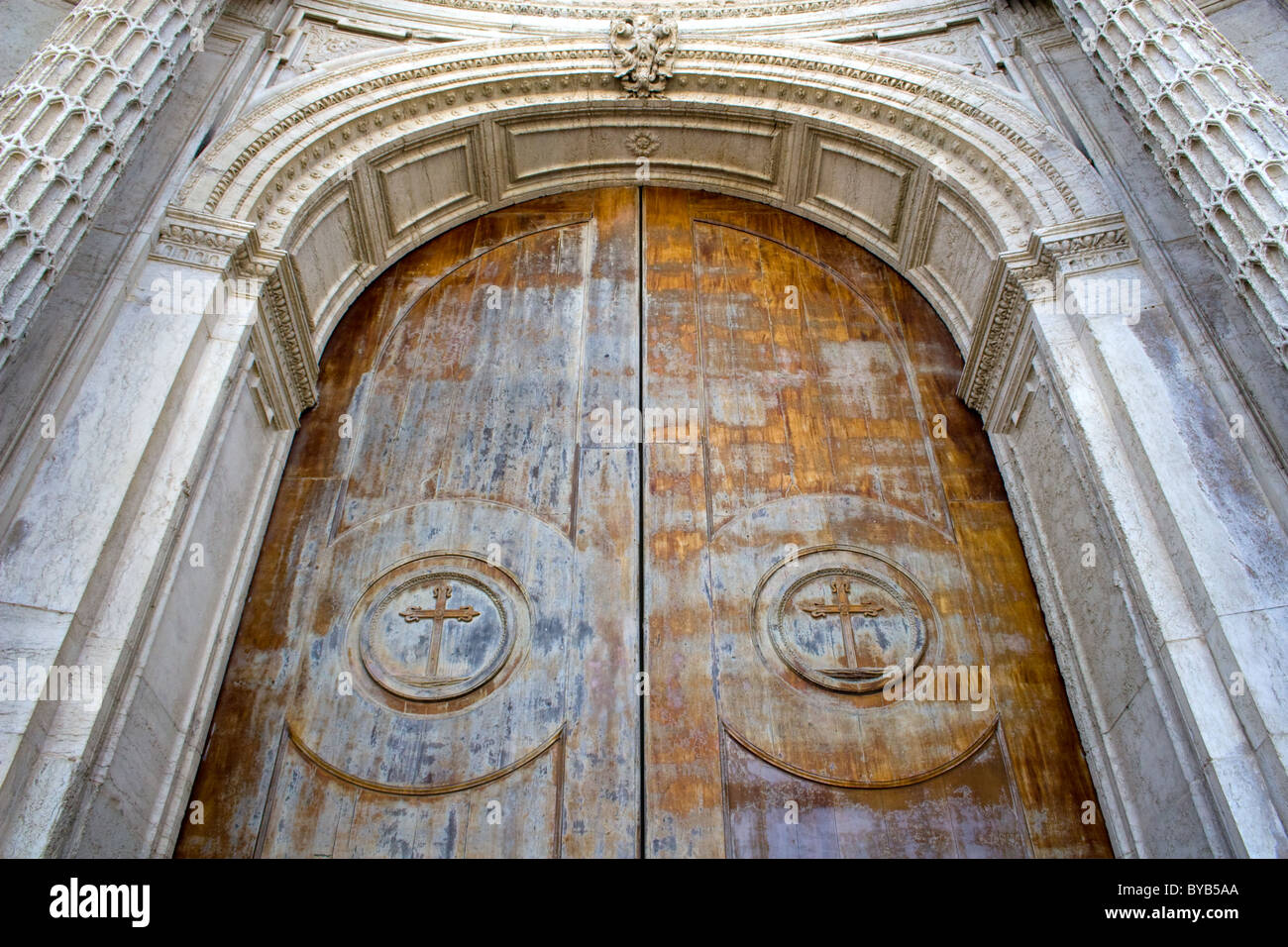 Haupteingang des Cadiz Kathedrale (Catedral Nueva), erbaut 1722-1838, am Plaza Catedral, Cádiz, Andalusien, Spanien Stockfoto