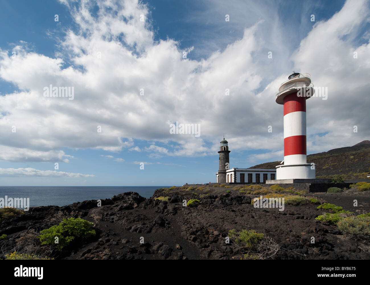 Leuchttürme, Punto de Fuencaliente, La Palma, Kanarische Inseln, Spanien Stockfoto